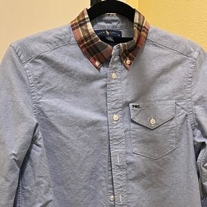 Polo by Ralph Lauren Blue Shirt with Plaid Collar